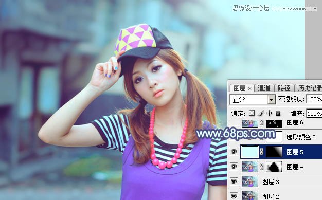 Photoshop调出美女照片清新通透肤色效果