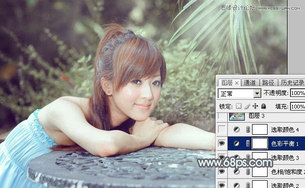 Photoshop调出果子照片淡淡的绿色效果