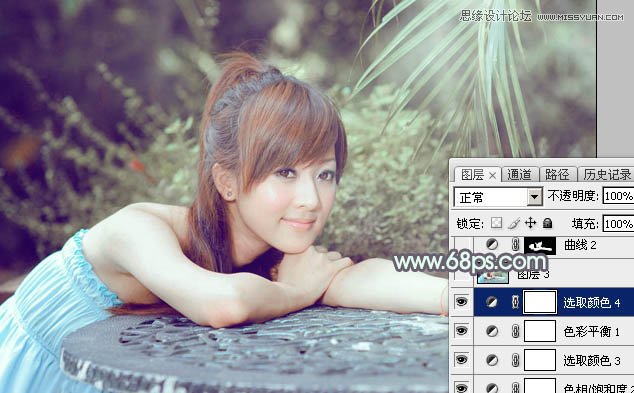 Photoshop调出果子照片淡淡的绿色效果