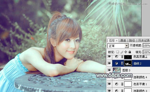 Photoshop调出果子照片淡淡的绿色效果