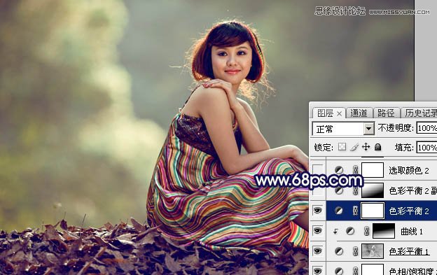 Photoshop调出外景女孩怀旧的淡黄色调,PS教程