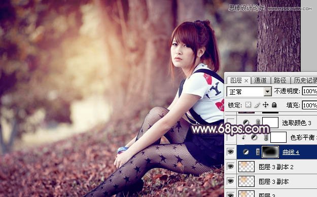 Photoshop调出林中美女唯美的暖色效果,PS教程