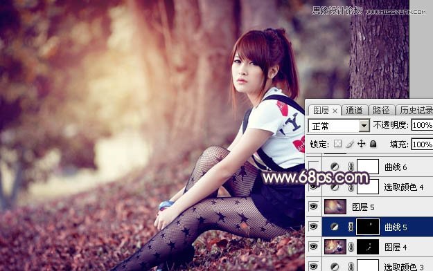 Photoshop调出林中美女唯美的暖色效果,PS教程