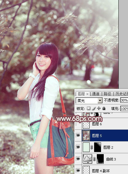 Photoshop调出外景女孩冷色逆光效果,PS教程