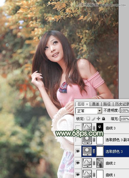 PS调色制作雪景暖色效果的外景美女照片