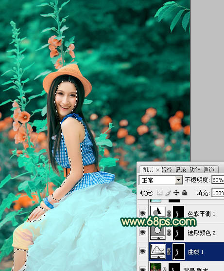 PS调色制作甜美粉橙色效果的女孩写真图片