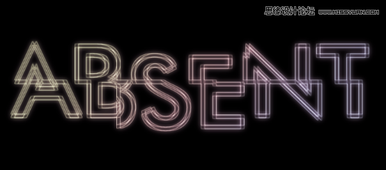 Photoshop设计抽象风格的霓虹字体教程