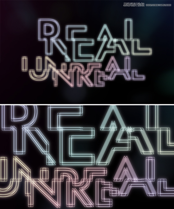 Photoshop设计抽象风格的霓虹字体教程