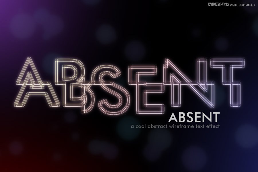 Photoshop设计抽象风格的霓虹字体教程