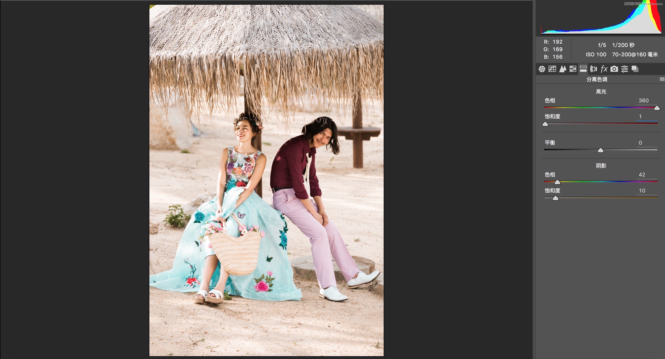 Photoshop调出外景婚片质感的电影胶片效果