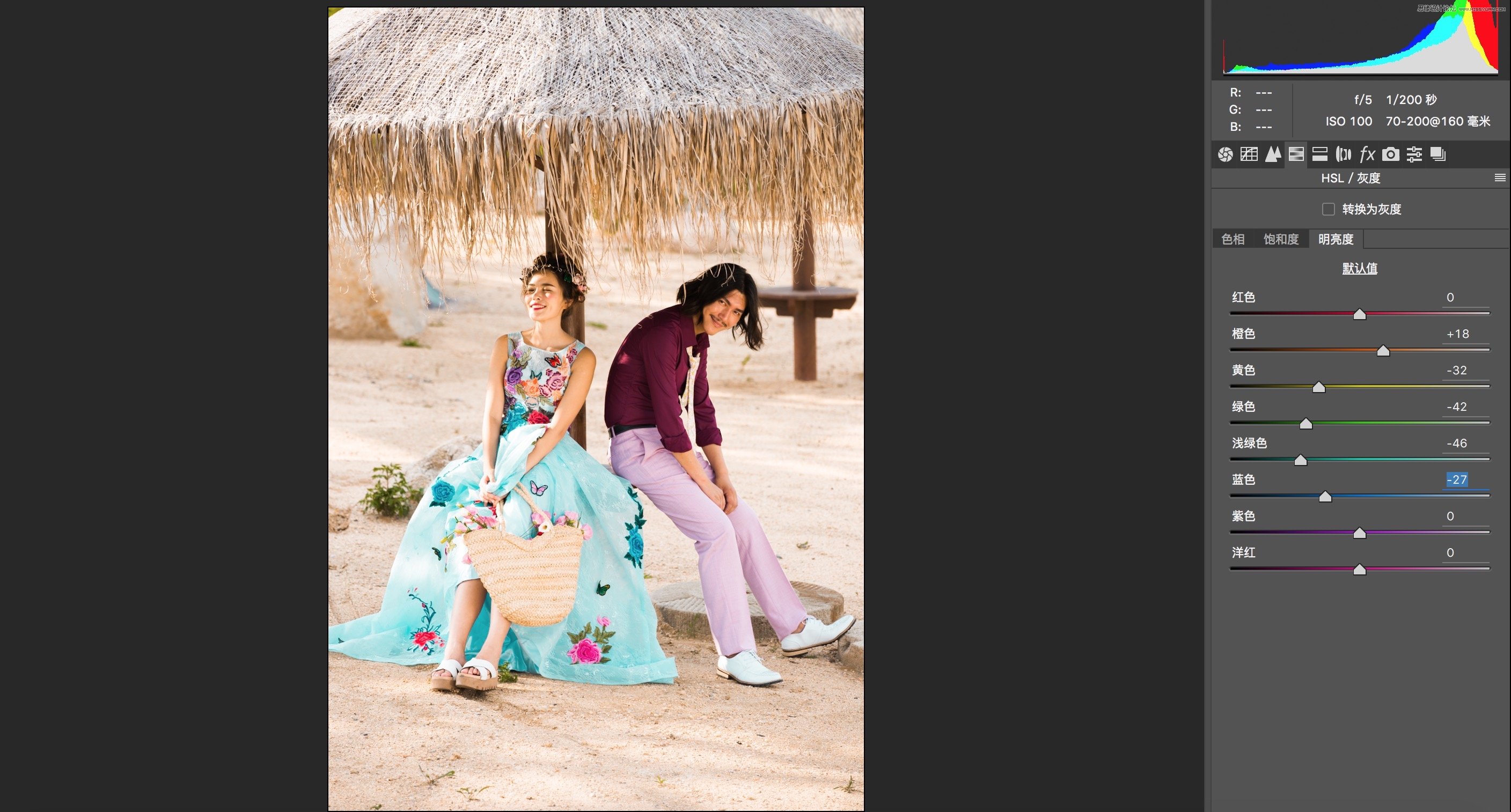 Photoshop调出外景婚片质感的电影胶片效果