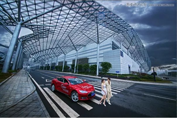 Photoshop调出外景婚片和建筑照片质感效果