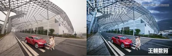 Photoshop调出外景婚片和建筑照片质感效果