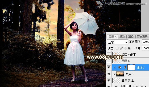 Photoshop给外景果子照片添加夕阳美景效果