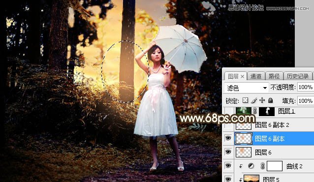 Photoshop给外景果子照片添加夕阳美景效果
