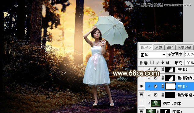 Photoshop给外景果子照片添加夕阳美景效果