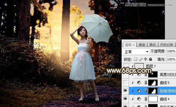 Photoshop给外景果子照片添加夕阳美景效果