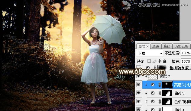 Photoshop给外景果子照片添加夕阳美景效果