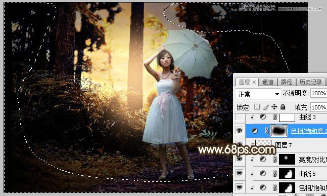 Photoshop给外景果子照片添加夕阳美景效果