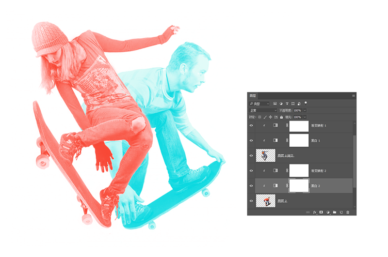 Photoshop制作肖像复古风格的双重影像效果,PS教程,