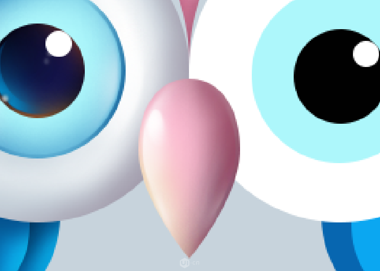 Photoshop绘制立体可爱的猫头鹰图标教程,PS教程,