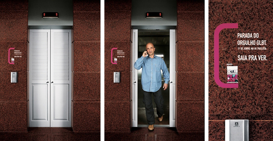 40多个电梯上的创意广告