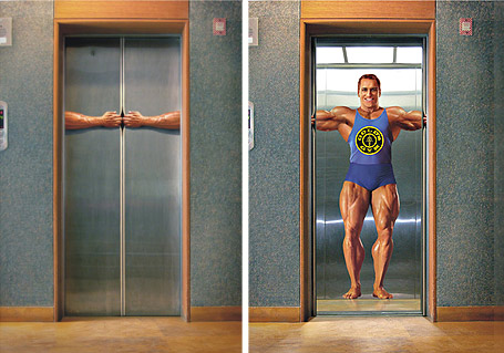 40多个电梯上的创意广告