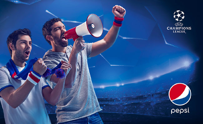 百事可乐欧洲足球冠军联赛系列平面广告