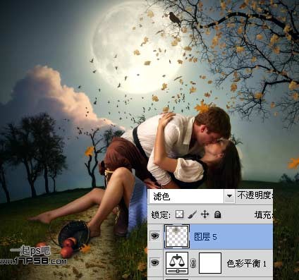 PS怎样合成唯美月色下的浪漫情侣图片