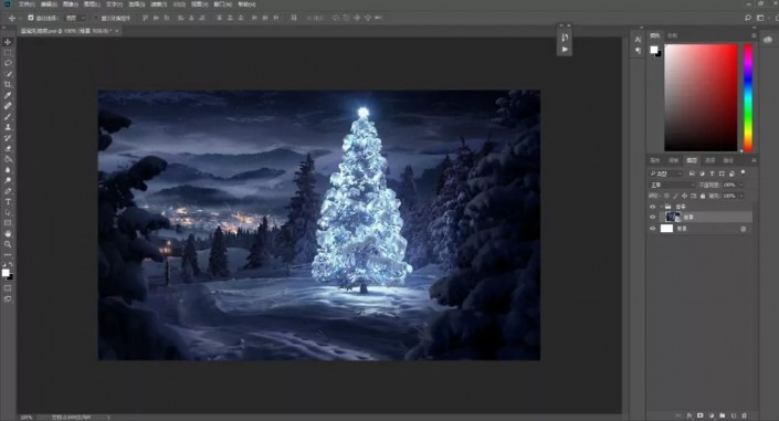Photoshop制作一款圣诞主题海报图片设计教程