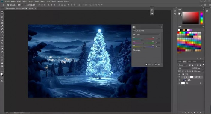 Photoshop制作一款圣诞主题海报图片设计教程