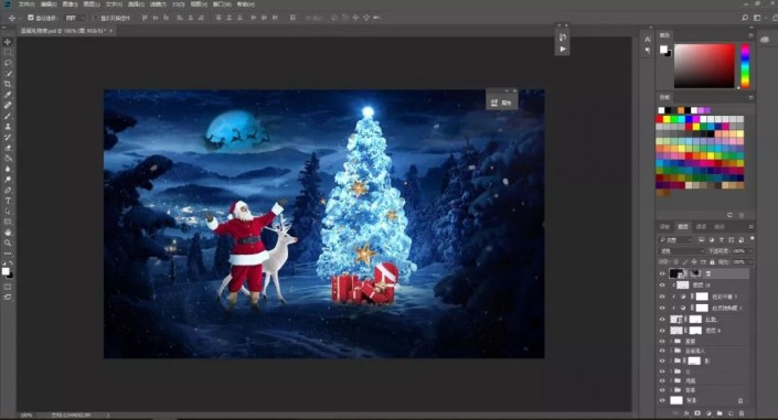 Photoshop制作一款圣诞主题海报图片设计教程