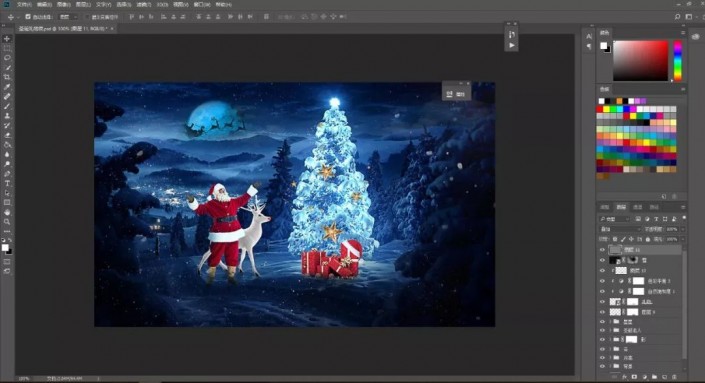 Photoshop制作一款圣诞主题海报图片设计教程