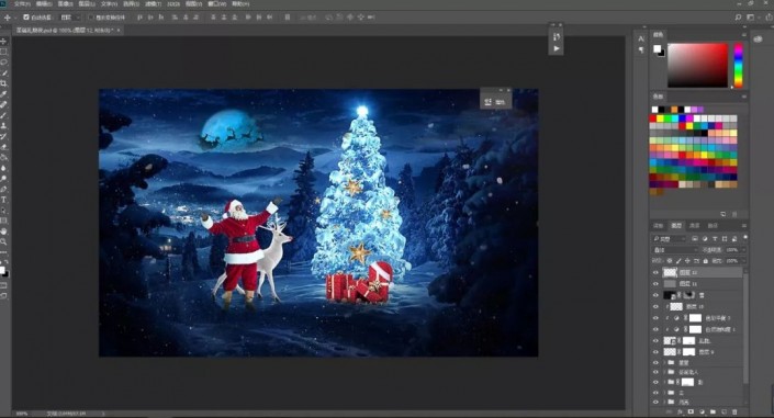 Photoshop制作一款圣诞主题海报图片设计教程