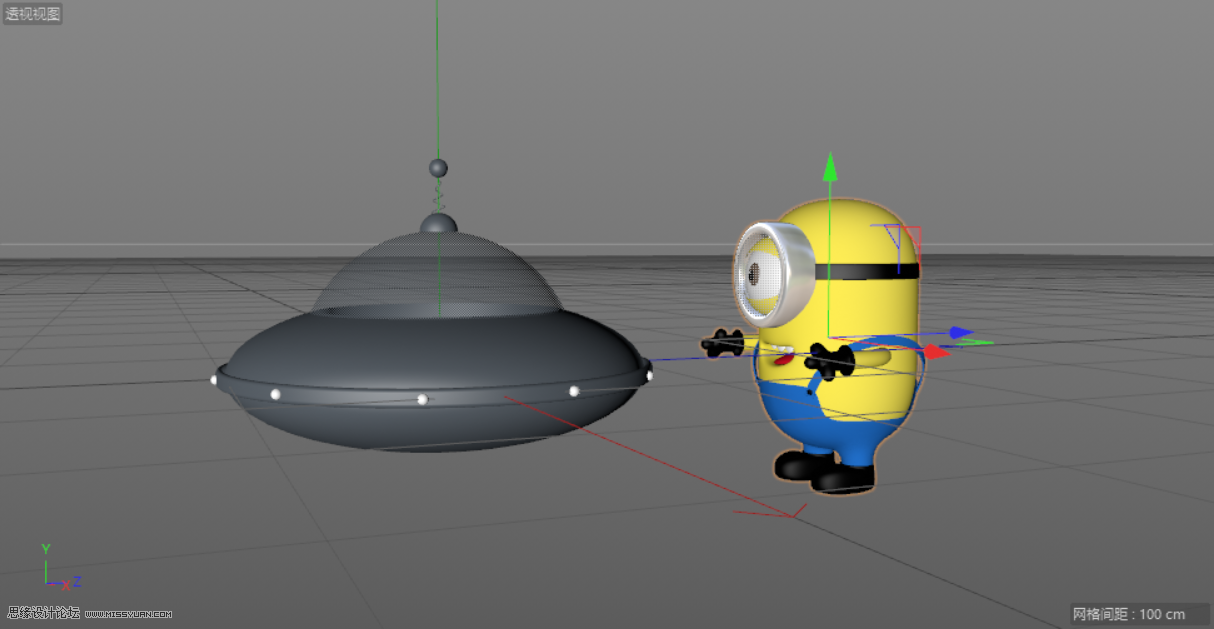 C4D制作小黄人飞碟建模及渲染教程