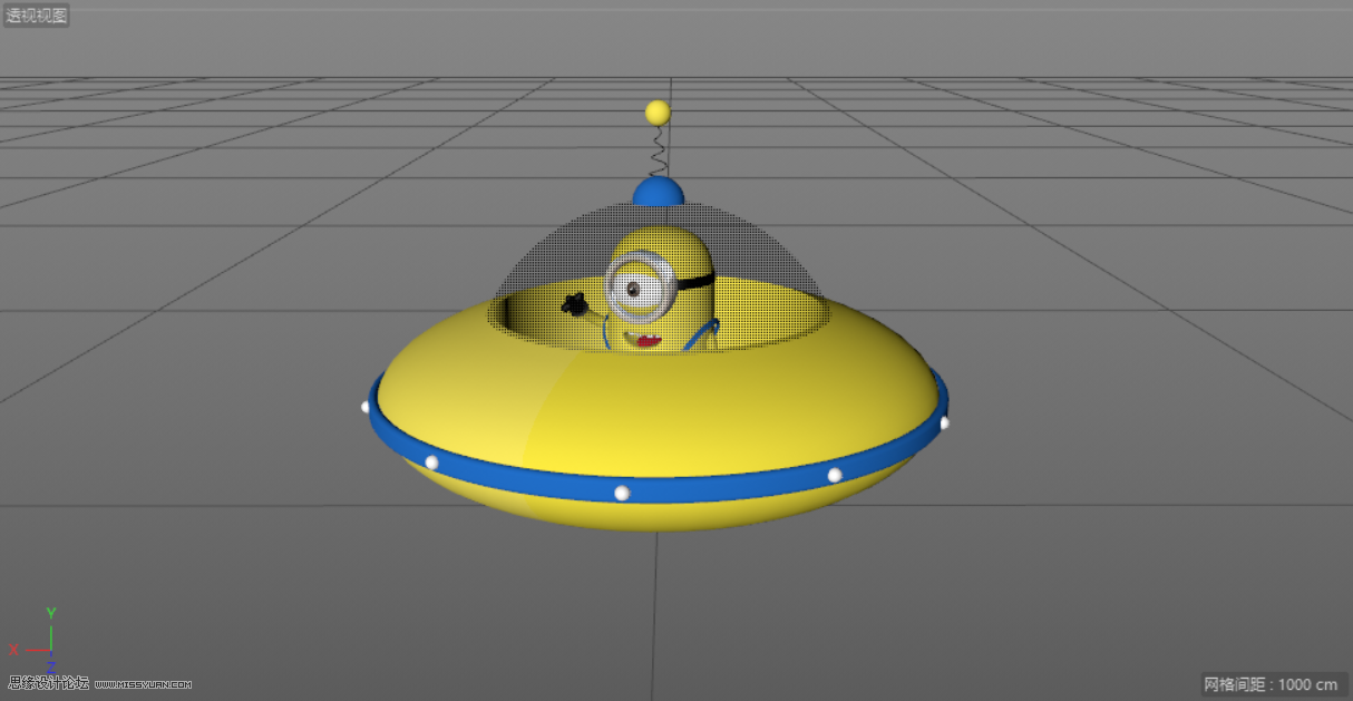 C4D制作小黄人飞碟建模及渲染教程