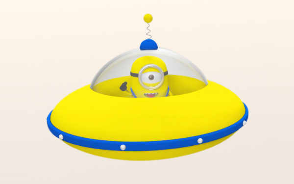 C4D制作小黄人飞碟建模及渲染设计教程