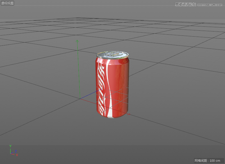 C4D制作逼真的可口可乐易拉罐模型