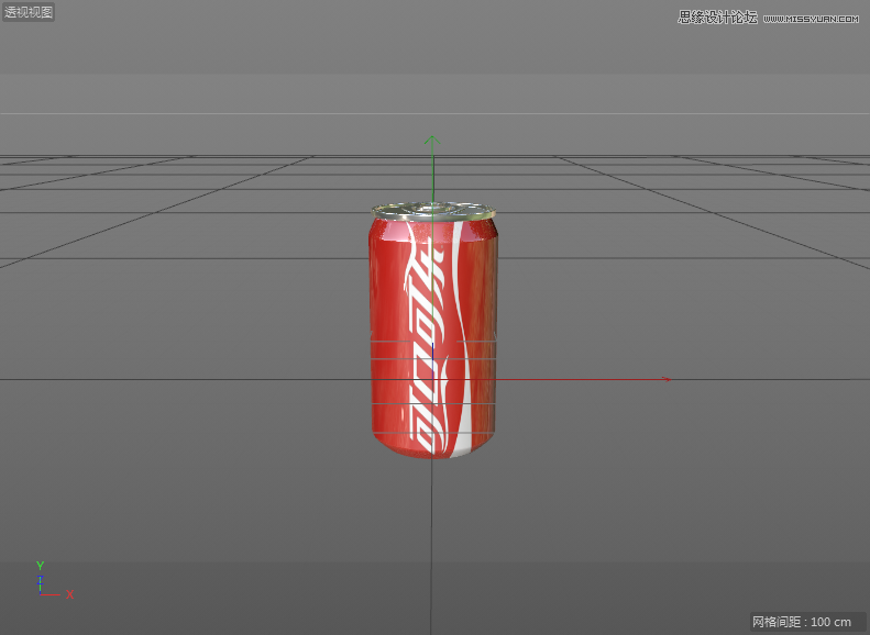C4D制作逼真的可口可乐易拉罐模型