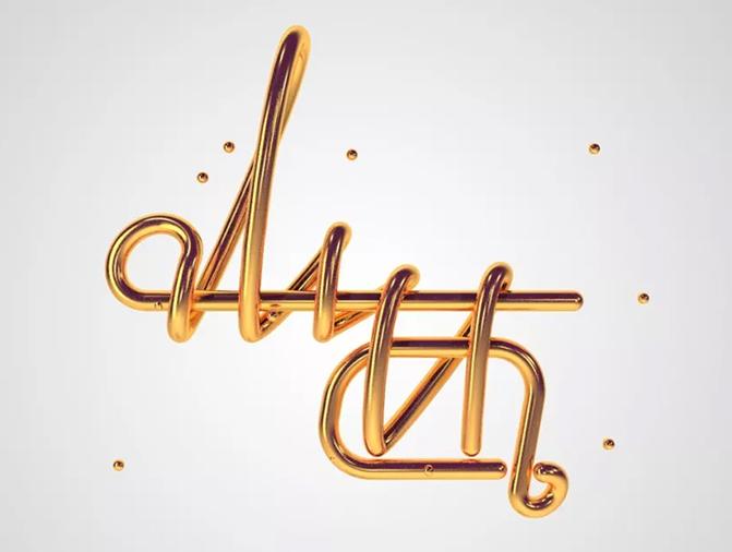 C4D实例教程：C4D制作简单的金属字设计教程