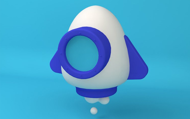 C4D制作立体可爱的火箭图标设计教程