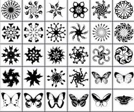 超酷的蝴蝶和圆形花纹PS形状