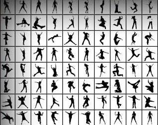 225款超酷的人物剪影PS形状