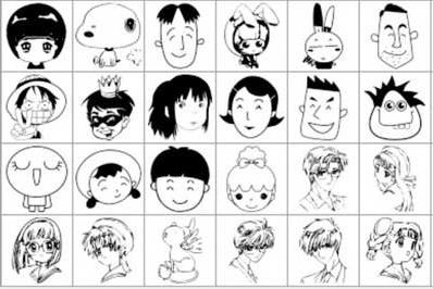 可爱卡通动漫头像PS形状