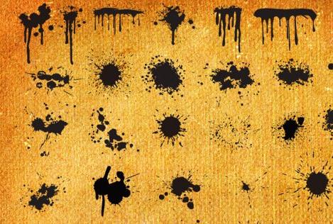 中国风墨迹喷溅效果PS形状