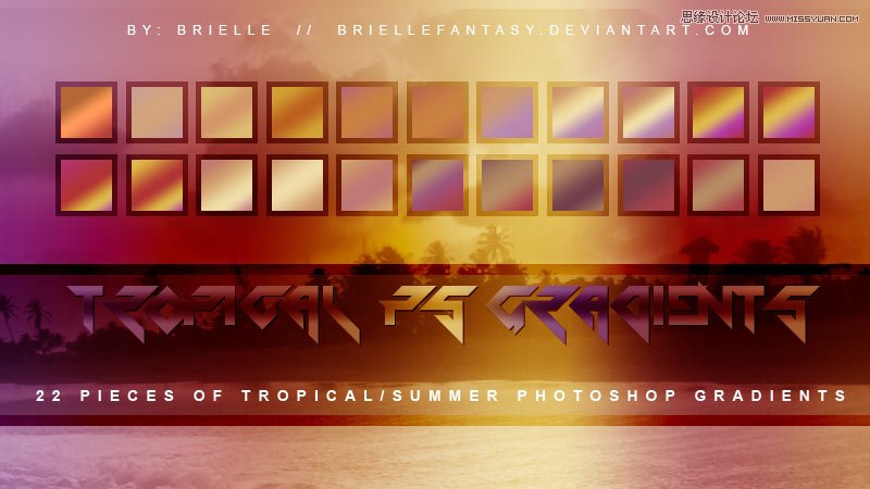 金黄色和复古漏光效果PS渐变