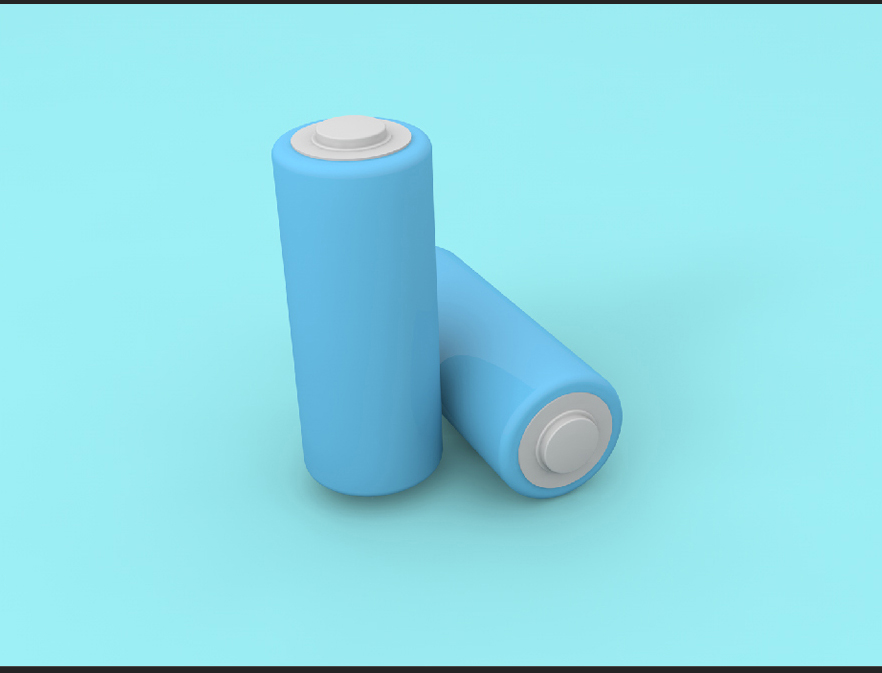 C4D绘制卡通主题的蓝色电池教程