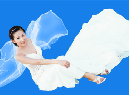 使用Photoshop给白色半透明婚纱照片抠图教程
