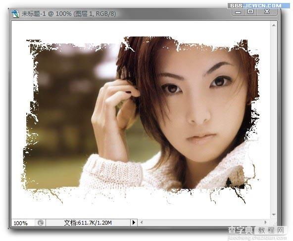 Photoshop给图片添加残破的边框效果,PSDEE.COM
