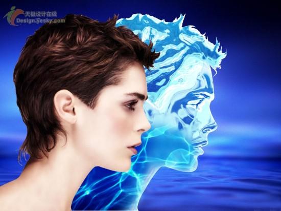 使用Photoshop滤镜制作质感水晶美女头像教程